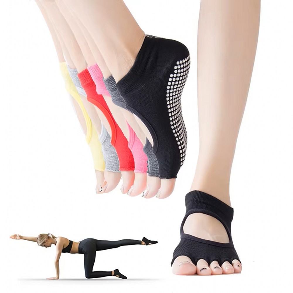 Yoga Fitness Studio - Backless Five Toe Yoga Socks Open