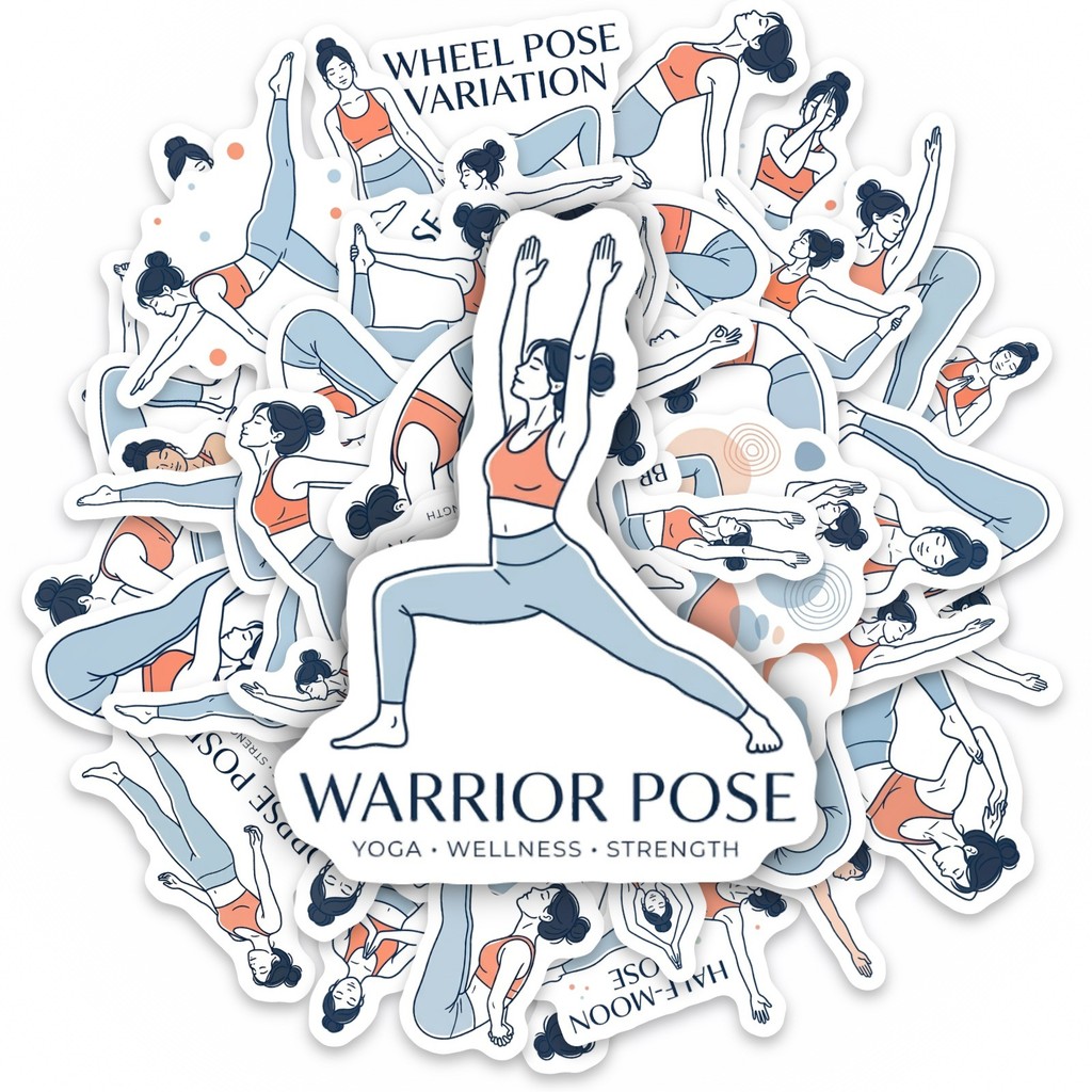 50Pcs Yoga Pose Stickers, Fitn - огляд і ціна Yoga Fitness Studio