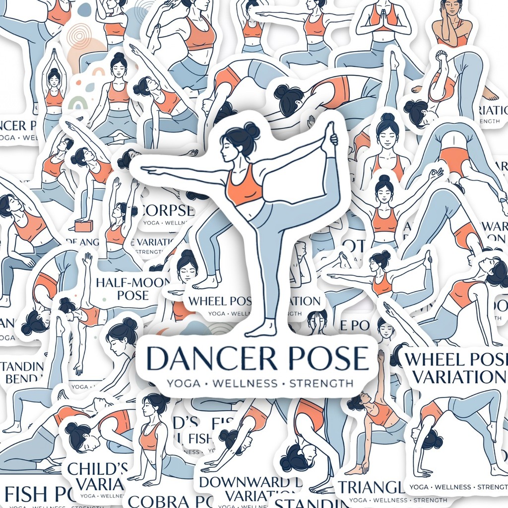 50Pcs Yoga Pose Stickers, Fitn - огляд і ціна Yoga Fitness Studio